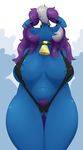  2016 anthro areoalnipple_bulge areola bell big_breasts bikini breasts camel_toe clothing collar cowbell embarrassed erect_nipples fan_character female floppy_ears huge_breasts mcsweezy my_little_pony nipples pubes public sling_bikini solo string_bikini sweat swimsuit violet_skies_(character) voluptuous whydomenhavenipples wide_hips 