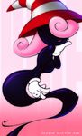  1girl biggysix blush blushing breasts dark_skin ghost gloves hand_on_another's_chin hand_on_chin hat long_hair nintendo paper_mario paper_mario_rpg pink_hair solo super_mario_bros. vivian 