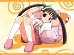  bakemonogatari black_hair hachikuji_mayoi highres kazuboh monogatari_(series) socks solo twintails 