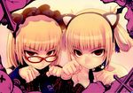  blushing catgirl glasses gothic nekomimi short_hair twin_tails twins 