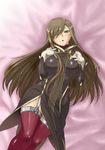  1girl blush blushing breasts long_hair skirt solo tales_of_(series) tales_of_the_abyss tear tear_grants thigh_highs thighhighs uniform 