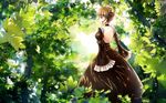  bad_id bad_pixiv_id beatrice blonde_hair choker dress forest frills nature solo tree umineko_no_naku_koro_ni vienri wallpaper 