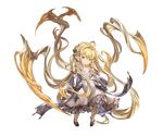  absurdly_long_hair ahoge bags_under_eyes bangs bare_shoulders bracelet collarbone dress flat_chest full_body granblue_fantasy hair_between_eyes hair_intakes hair_ornament harvin jewelry living_hair long_hair melissabelle minaba_hideo official_art pointy_ears prehensile_hair solo strap_slip transparent_background very_long_hair white_dress 