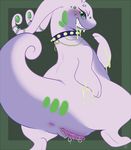  female feral goodra melvismd nintendo pok&eacute;mon pussy simple_background solo video_games 