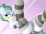  2016 anatomically_correct anatomically_correct_pussy animal_genitalia animal_pussy anus blue_eyes blue_hair clothing cloudy_quartz_(mlp) earth_pony equine eyewear female friendship_is_magic fur glasses grey_fur hair hooves horse legwear mammal my_little_pony paulpeopless pink_background plump_labia pony pussy simple_background socks spread_legs spreading thigh_highs 