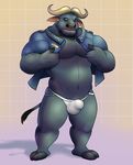  anthro bovine buffalo bulge chief_bogo clothing disney jockstrap male mammal rheobear solo underwear undressing zootopia 