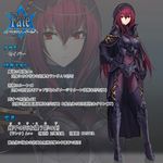  alternate_costume armor bodysuit breasts fate/empire_of_dirt fate/grand_order fate_(series) full_body hand_on_hip large_breasts long_hair purple_bodysuit purple_hair red_eyes scathach_(fate)_(all) scathach_(fate/grand_order) shijiu_(adamhutt) solo translation_request 