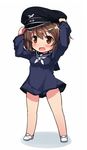  bad_id bad_twitter_id brave_witches chibi hat jpeg_artifacts karibuchi_hikari no_socks null_(nyanpyoun) peaked_cap school_uniform serafuku shoes solo swimsuit swimsuit_under_clothes world_witches_series 