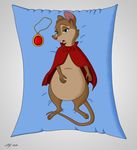  2016 belly big_belly blue_eyes brisby brown_fur buckteeth clothing cute fur mammal mouse open_mouth pillow pregnant presenting rodent simple_background skateryena teeth the_secret-of-nimh 