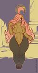  2016 absurd_res anthro anthrofied big_breasts black_sclera breasts camel_toe clothed clothing female gourgeist hair hi_res liveforthefunk long_hair looking_at_viewer nintendo pink_hair pok&eacute;mon pok&eacute;morph solo sweater thick_thighs turtleneck video_games wide_hips yellow_eyes 