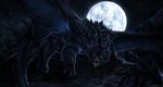  black_scales claws digital_media_(artwork) dragon feral how_to_train_your_dragon isvoc looking_at_viewer male membranous_wings moon night night_fury nude open_mouth outside scales sky solo star starry_sky teeth tongue toothless wings 