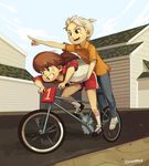  bicycle bmx brother_and_sister brown_hair lincoln_loud lynn_loud siblings tandem_riding the_loud_house white_hair 