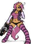  2012 anthro anthrofied avante92 brown_fur clothing crossover demoman_(team_fortress_2) equine female friendship_is_magic fur hair hi_res horn horse legwear looking_at_viewer mammal my_little_pony panties pony purple_eyes purple_hair scootaloo_(mlp) shirt simple_background socks solo team_fortress_2 underwear valve video_games weapon white_background 