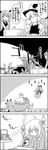  basket broom check_translation comic commentary_request flying greyscale hat head_wings highres kirisame_marisa koakuma mob_cap monochrome nameko_(osawari_tantei) patchouli_knowledge remilia_scarlet tani_takeshi touhou translation_request witch_hat yukkuri_shiteitte_ne 