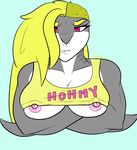  akula anthro breasts cleavage clothed clothing female fish glare marine mother muscular nipples parent shark shempu simple_background 