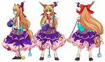  belt black_footwear bow chain character_sheet closed_mouth collarbone from_behind from_side full_body gourd grey_ribbon hair_bow holding horn_bow horns ibuki_suika karaori long_hair looking_at_viewer low-tied_long_hair multicolored multicolored_clothes multicolored_skirt multiple_views ofuda orange_eyes orange_hair pink_bow profile purple_bow red_bow shirt shoes sidelocks simple_background skirt sleeveless sleeveless_shirt standing the_sealed_esoteric_history touhou turnaround very_long_hair white_background white_shirt wrist_cuffs 