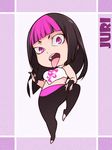  alternate_costume alternate_hairstyle barefoot character_name chibi han_juri looking_at_viewer multicolored_hair solo street_fighter street_fighter_v toeless_legwear tongue tongue_out two-tone_hair x-teal2 