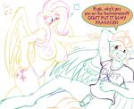  2019 animal_genitalia animal_penis anthro bed big_breasts blush bottomless breasts brother brother_and_sister clothed clothing cutie_mark dialogue duo english_text equine female fluttershy_(mlp) friendship_is_magic frist44 fur hair hi_res implied_incest implied_pregnancy male male/female mammal my_little_pony nipples nude open_mouth panties pegasus penis pillow pink_hair pregnancy_test pregnant sibling simple_background sister text topless underwear wings zephyr_breeze_(mlp) 