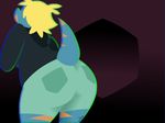  2016 ambiguous_gender animated anthro ass_shot big_butt blonde_hair bree_(junk_planet) butt clothed clothing dancing epicguitar gradient_background hair junk_planet lizard loop low_res potoobrigham rear_view reptile scalie shaking_butt shorts signature simple_background solo sweater 