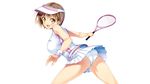  ass blush ichi_makoto panties short_hair sport tennis underwear upskirt white 