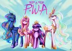  2016 crown equine feathered_wings feathers female feral friendship_is_magic frown group horn jewelry jowybean mammal my_little_pony necklace princess_cadance_(mlp) princess_celestia_(mlp) princess_luna_(mlp) s twilight_sparkle_(mlp) winged_unicorn wings 