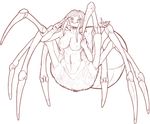  arachnid areola armpits arthropod breasts fangs female fur monochrome navel nipples no_pupils solo spider taur whitedragon 