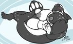  anthro areola bald big_breasts breasts cetacean eyes_closed feet female huge_breasts mammal marine nipples nude obese orca overweight smile solo spread_legs spreading whale whitedragon 