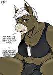  anthro balls big_breasts breasts brooke(thepainfultruth) clothing dialogue digital_media_(artwork) donkey equine female herm intersex mammal penis shirt slightly_chubby tank_top thepainfultruth underwear 