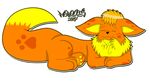  3_toes canine eevee fox fur male mammal marquis2007 marquis_the_eevee nintendo orange_fur paws pok&eacute;mon sleeping toes video_games 