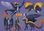  2016 anthro balls claws digital_media_(artwork) dragon drakorax erection feathered_wings feathers fefairy feral fur grin hair horn looking_at_viewer male model_sheet nude open_mouth penis simple_background smile solo tongue tongue_out wings 