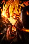  :| blonde_hair blurry closed_mouth depth_of_field face highres kagamine_len looking_at_viewer male_focus nail_polish portrait solo sunglasses vocaloid wowp yellow yellow_eyes 