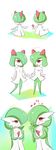  ! &lt;3 blush breasts clothing cute dress female flower gardevoir green_hair green_skin growing_up hair hair_over_eye hand_holding kirlia multicolored_skin nervous nintendo open_mouth plant pok&eacute;mon ralts red_eyes romantic_couple sana!rpg skirt smile tongue two_tone_skin video_games white_skin yes!rpg young 