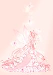 bishoujo_senshi_sailor_moon chibi_usa closed_eyes double_bun dress floating floating_object flower highres long_hair motituki0 pink pink_background pink_dress pink_flower pink_hair pink_rose rose small_lady_serenity solo transparent transparent_wings twintails very_long_hair 