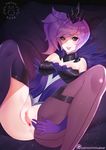  anus artist_name asymmetrical_clothes bare_shoulders censored choker crown elbow_gloves elementalist_lux gloves lavender_hair lavender_lipstick league_of_legends long_hair luxanna_crownguard lying on_side patreon_logo patreon_username purple_eyes pussy side_ponytail single_thighhigh solo spread_legs spread_pussy thighhighs tofuubear watermark web_address 