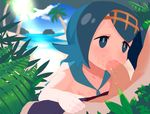  amber_kereno beach blue_eyes blue_hair fellatio nipples pokemon pokemon_sm small_breasts suiren_(pokemon) tagme 