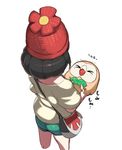  1girl ass female_protagonist_(pokemon_sm) pokemon rowlet tagme tonami_kanji 