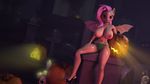  3d_(artwork) anthro breasts clothed clothing digital_media_(artwork) feet flutterbat_(mlp) fluttershy_(mlp) friendship_is_magic halloween holidays my_little_pony source_filmmaker telehypnotic topless 