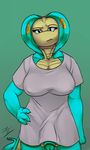  anthro balls big_breasts big_penis breasts clothing cobra digital_media_(artwork) female grace_thepainfultruth herm intersex nipples penis reptile scalie shirt snake thepainfultruth tomboy 