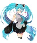  :o animal_ears aqua_eyes aqua_hair arm_tattoo bangs black_skirt cat_ears cropped_legs detached_sleeves eyelashes grey_shirt hair_between_eyes hatsune_miku headphones kemonomimi_mode long_hair looking_at_viewer miniskirt necktie number pleated_skirt shiny shiny_clothes shirt simple_background skirt sleeves_past_wrists solo tattoo thighhighs tie_clip tp_(kido_94) twintails very_long_hair vocaloid white_background 