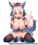  animal_ears artist_name bangs black_legwear blush breasts censored cum cum_in_pussy cum_pool cumdrip eyebrows eyebrows_visible_through_hair hat inubashiri_momiji large_breasts looking_at_viewer mosaic_censoring navel nipples nude open_mouth patreon_logo patreon_username paw_pose pom_pom_(clothes) red_eyes redcomet ribbon-trimmed_legwear ribbon_trim simple_background solo squatting tail thighhighs tokin_hat touhou watermark web_address white_background white_hair wolf_ears wolf_tail 