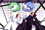  alternate_color big_breasts blue_hair breasts cleavage clothed clothing dress duo female gardevoir green_hair green_skin hair hair_over_eye mega_evolution mega_gardevoir multicolored_skin nintendo not_furry pok&eacute;mon red_eyes romantic_couple sana!rpg shiny two_tone_skin video_games white_skin yellow_eyes yes!rpg 