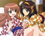  asahina_mikuru haruhi_suzumiya japanese_clothes kimono long_hair marker mikuru_asahina short_hair suzumiya_haruhi suzumiya_haruhi_no_yuuutsu wallpaper yukata 