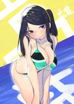  adapted_costume bad_id bad_pixiv_id bikini blue_eyes blue_hair blush breast_hold breasts cleavage embarrassed head_tilt juz krt_girls large_breasts leaning_forward legs lips long_hair looking_at_viewer one_side_up solo swimsuit thighs translation_request xiao_qiong 