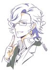  glasses loose_necktie magic male_focus necktie onmyouji ootomo_jin solo tokyo_ravens yahiro_yuuko 