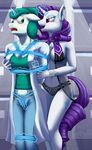  2016 anthro bdsm bondage bound bra breasts clothing equine fan_character fangs female friendship_is_magic grope horse inside lab_coat magic mammal my_little_pony panties quakehoof rarity_(mlp) rope story underwear vampire 