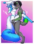  &lt;3 2016 4_toes anthro areola balls bebecake black_hair blue_fur blue_hair blue_nipples blue_nose blush border breasts butt canine digital_media_(artwork) digitigrade dipstick_tail dog duo ear_tuft female fox fur gradient_background green_eyes green_markings green_nose green_tongue grey_fur hair licking male male/female mammal markings multicolored_hair multicolored_tail nipples open_mouth penetration purple_eyes pussy_juice sex simple_background stand_and_carry_position standing toes tongue tongue_out tuft two_tone_hair vaginal vaginal_penetration white_border white_fur white_hair 