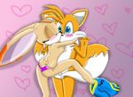  blush butt canine closed clothing cream_the_rabbit darksonic250 fox invalid_tag kissing lagomorph mammal miles_prower panties rabbit sonic_(series) underwear 