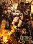  armor azazel1944 boots fire legend_of_the_cryptids long_hair silver_hair sitting skull sword 