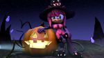  16:9 3d_(artwork) amy_rose big_breasts breasts chek clothing digital_media_(artwork) female fog food footwear fruit ghost gloves glowing green_eyes halloween hat hedgehog hi_res holidays looking_at_viewer magic_user mammal night nipples outside pumpkin pussy smile sonic_(series) spirit star tentacles witch 