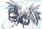  claws dragon dragon_wings duel_monster fangs highres ice_dragon komakinyan multiple_heads no_humans tail trishula_dragon_of_the_ice_barrier white_background white_wings wings yellow_eyes yu-gi-oh! yuu-gi-ou_duel_monsters 
